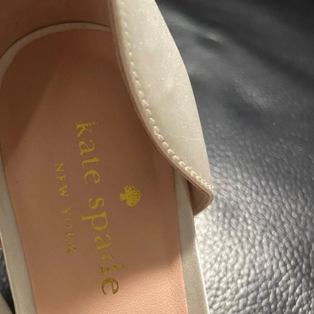 Kate Spade Ivory Wedding Satin Heels/shoes with Crystal Embellishment
